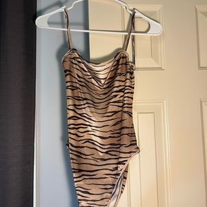 Motel Rocks Velvet Animal Print Bodysuit